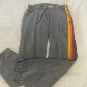 WOMEN'S 5 STRIPE SWEATPANTS - HEATHER GREY